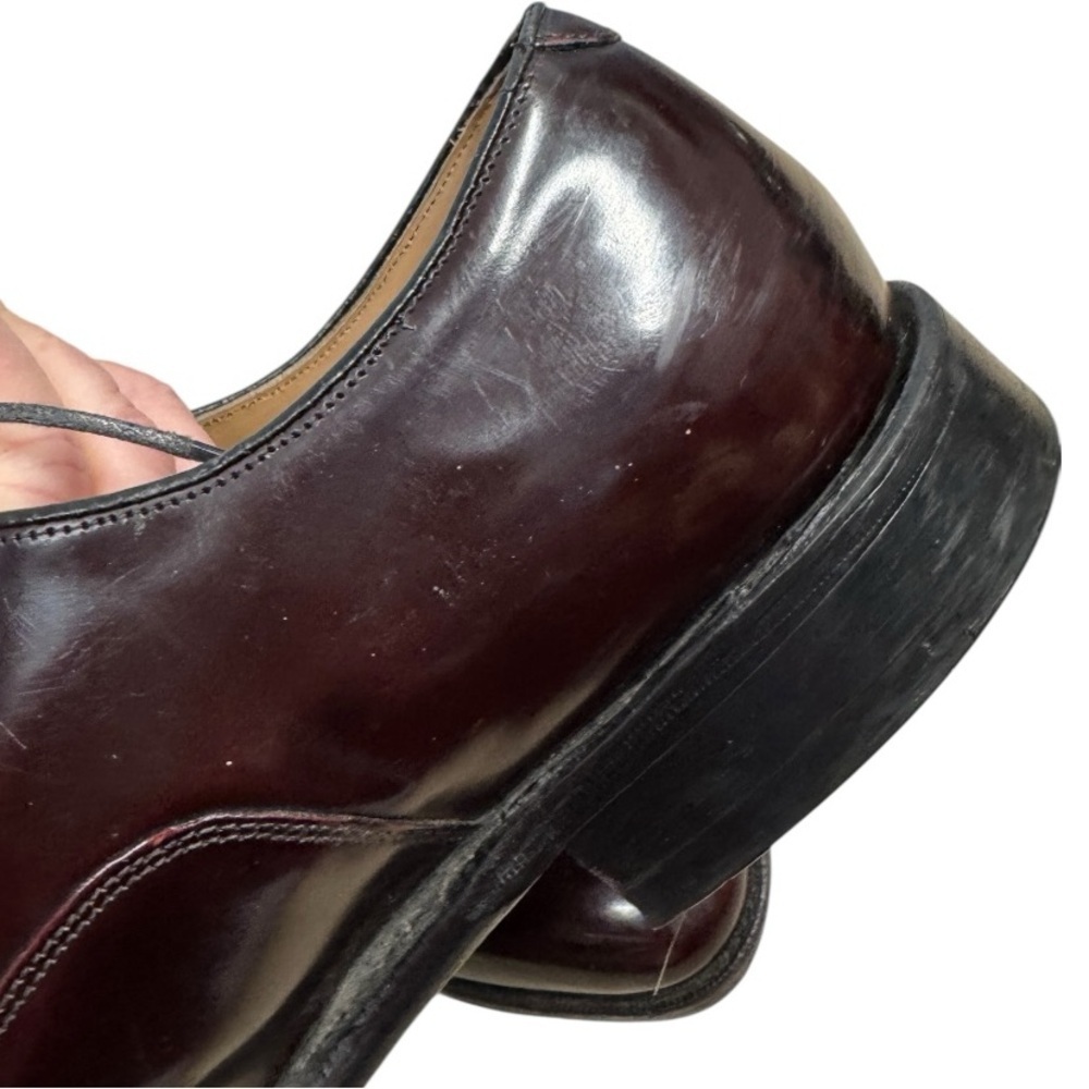 Johnston & Murphy Melton Burgundy Leather Cap Toe Oxford Dress Shoes Men’s 11 D - Picture 13 of 13
